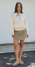 Hand Embroidered 3D Floral Knit Sweater in Cream - Women's Sweaters | Urban Daizy