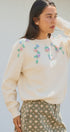 Hand Embroidered 3D Floral Knit Sweater in Cream - Women's Sweaters | Urban Daizy