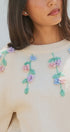 Hand Embroidered 3D Floral Knit Sweater in Cream - Women's Sweaters | Urban Daizy