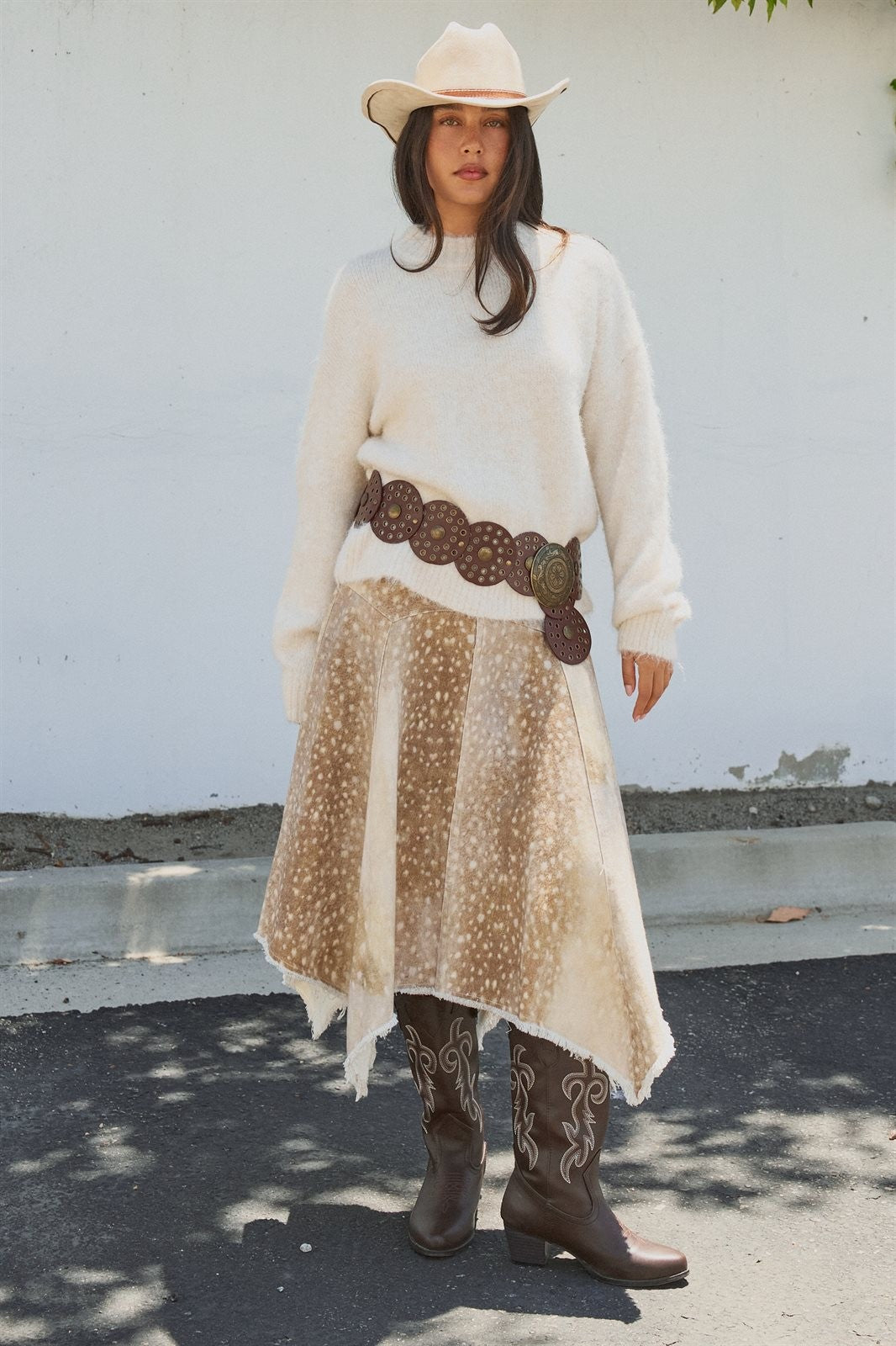 Texas Sequin Letter Fuzzy Knit Pullover Sweater in Ivory - Women's Sweaters | Urban Daizy