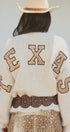 Texas Sequin Letter Fuzzy Knit Pullover Sweater in Ivory - Women's Sweaters | Urban Daizy