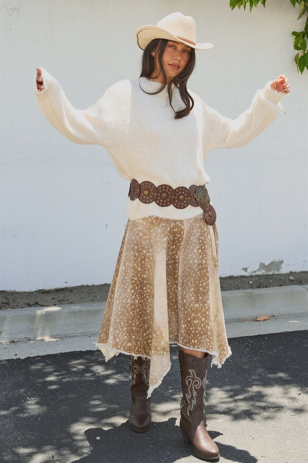 Texas Sequin Letter Fuzzy Knit Pullover Sweater in Ivory - Women's Sweaters | Urban Daizy