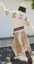 Texas Sequin Letter Fuzzy Knit Pullover Sweater in Ivory - Women's Sweaters | Urban Daizy