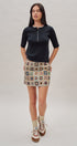 Cable Knit Henley Top With Contrast Trim in Navy - Women's Sweaters | Urban Daizy