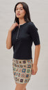 Cable Knit Henley Top With Contrast Trim in Navy - Women's Sweaters | Urban Daizy
