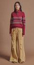 Fair Isle Quarter Zip Knit Sweater in Burgundy - Women's Cardigans & Shrugs | Urban Daizy