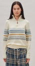 Fair Isle Quarter Zip Knit Sweater in Burgundy - Women's Cardigans & Shrugs | Urban Daizy