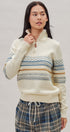 Fair Isle Quarter Zip Knit Sweater in Ivory - Women's Cardigans & Shrugs | Urban Daizy