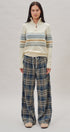 Fair Isle Quarter Zip Knit Sweater in Ivory - Women's Cardigans & Shrugs | Urban Daizy