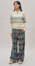 Fair Isle Quarter Zip Knit Sweater in Ivory - Women's Cardigans & Shrugs | Urban Daizy
