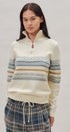 Fair Isle Quarter Zip Knit Sweater in Ivory - Women's Cardigans & Shrugs | Urban Daizy