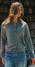 Plaid Trim Layered Button Cardigan Sweater in Grey - Women's Cardigans & Shrugs | Urban Daizy