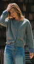 Plaid Trim Layered Button Cardigan Sweater in Grey - Women's Cardigans & Shrugs | Urban Daizy