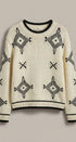 Geometric Folk Knit Crewneck Sweater in Ivory - Women's Sweaters | Urban Daizy
