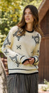 Geometric Folk Knit Crewneck Sweater in Ivory - Women's Sweaters | Urban Daizy