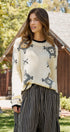 Geometric Folk Knit Crewneck Sweater in Ivory - Women's Sweaters | Urban Daizy
