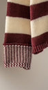 Rugby Striped Chunky Knit Crewneck Sweater in Burgundy - Women's Sweaters | Urban Daizy