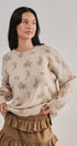 Western Cowboy Print Knit Pullover Sweater in Khaki - Women's Sweaters | Urban Daizy