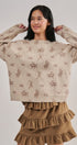 Western Cowboy Print Knit Pullover Sweater in Khaki - Women's Sweaters | Urban Daizy