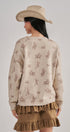 Western Cowboy Print Knit Pullover Sweater in Khaki - Women's Sweaters | Urban Daizy