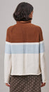 Color Block Mock Neck Oversized Pullover Sweater in Brown - Women's Sweaters | Urban Daizy