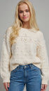 Pointelle Bobble Knit Sweater in Cream - Women's Sweaters | Urban Daizy