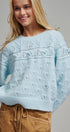 Pointelle Bobble Knit Sweater in Pastel Blue - Women's Sweaters | Urban Daizy