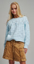 Pointelle Bobble Knit Sweater in Pastel Blue - Women's Sweaters | Urban Daizy