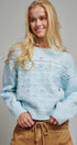Pointelle Bobble Knit Sweater in Pastel Blue - Women's Sweaters | Urban Daizy