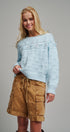 Pointelle Bobble Knit Sweater in Pastel Blue - Women's Sweaters | Urban Daizy