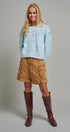 Pointelle Bobble Knit Sweater in Pastel Blue - Women's Sweaters | Urban Daizy