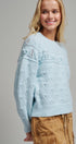 Pointelle Bobble Knit Sweater in Pastel Blue - Women's Sweaters | Urban Daizy