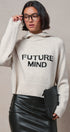 Future Mind Intarsia Knit Hoodie Sweater in Natural - Women's Sweaters | Urban Daizy