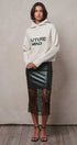 Future Mind Intarsia Knit Hoodie Sweater in Natural - Women's Sweaters | Urban Daizy