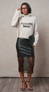 Future Mind Intarsia Knit Hoodie Sweater in Natural - Women's Sweaters | Urban Daizy