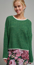 Contrast Trim Boho Knit Pullover Sweater in Green - Women's Sweaters | Urban Daizy