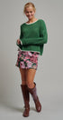 Contrast Trim Boho Knit Pullover Sweater in Green - Women's Sweaters | Urban Daizy