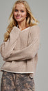 Contrast Trim Boho Knit Pullover Sweater in Khaki - Women's Sweaters | Urban Daizy