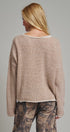 Contrast Trim Boho Knit Pullover Sweater in Khaki - Women's Sweaters | Urban Daizy