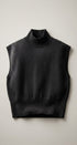 Mock Neck Sleeveless Blouson Knit Top in Black - Women's Sweaters | Urban Daizy