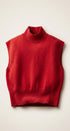 Mock Neck Sleeveless Blouson Knit Top in Red - Women's Sweaters | Urban Daizy