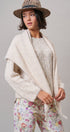 Pointelle Knit Sweater and Shawl Set in Natural - Women's Sweaters | Urban Daizy