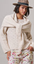 Pointelle Knit Sweater and Shawl Set in Natural - Women's Sweaters | Urban Daizy