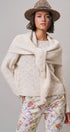 Pointelle Knit Sweater and Shawl Set in Natural - Women's Sweaters | Urban Daizy