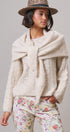 Pointelle Knit Sweater and Shawl Set in Natural - Women's Sweaters | Urban Daizy