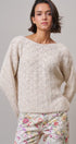 Pointelle Knit Sweater and Shawl Set in Natural - Women's Sweaters | Urban Daizy