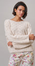 Pointelle Knit Sweater and Shawl Set in Natural - Women's Sweaters | Urban Daizy