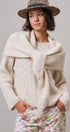 Pointelle Knit Sweater and Shawl Set in Natural - Women's Sweaters | Urban Daizy