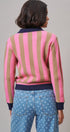 Sugar Rush Stripe Polo Sweater in Pink/taupe - Women's Sweaters | Urban Daizy