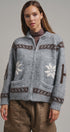 Frost Stag Zip Up Cardigan in Grey - Women's Cardigans & Shrugs | Urban Daizy